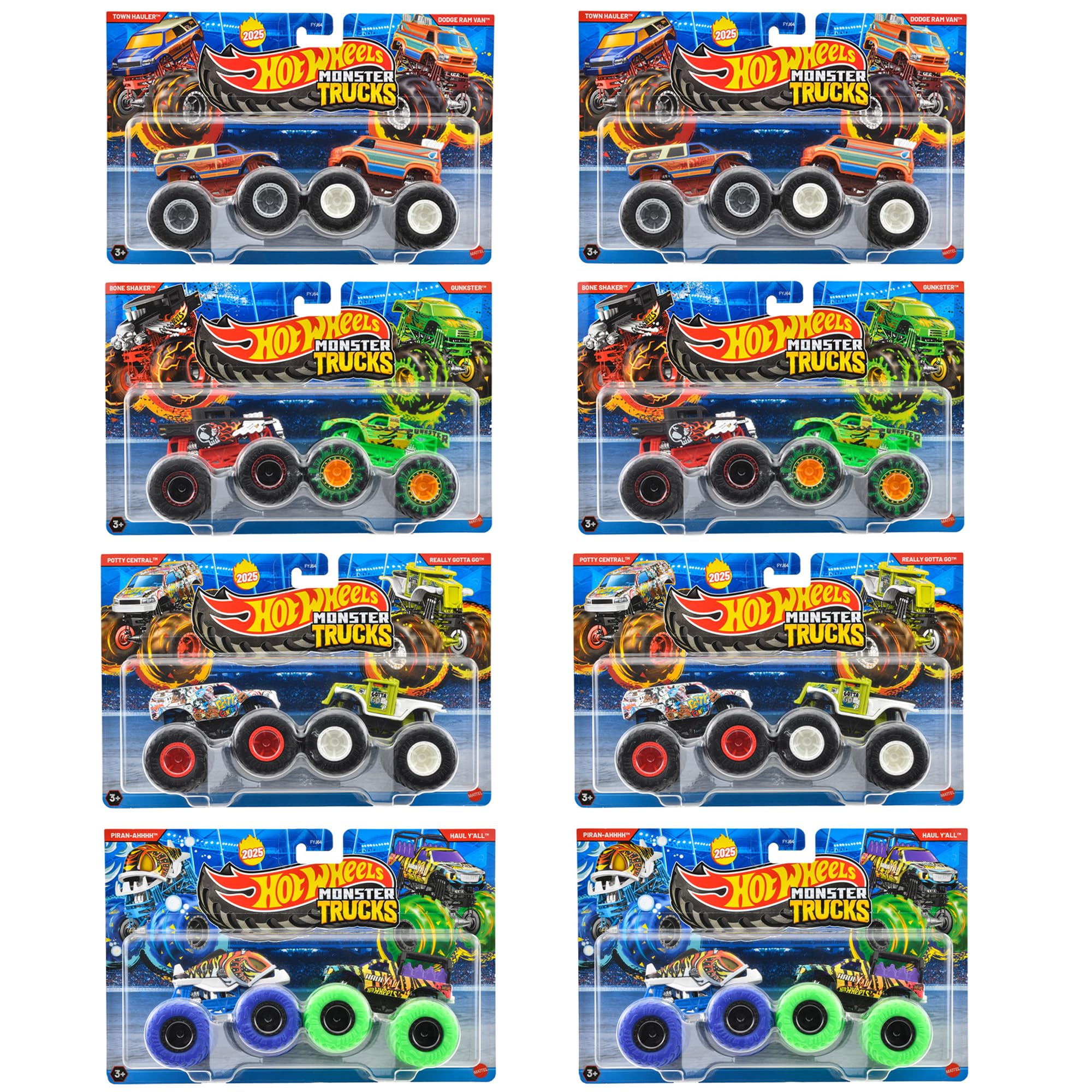

Hot Wheels Monster Truck Assorted Vehicle Toy Mini Car Set of 2 x 8 Sets Box Продается для детей от 3 лет и старше Multi 164 2-Pack 986S-FYJ64