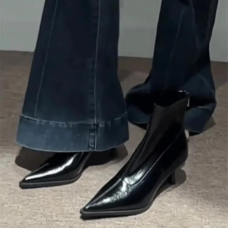Fashion Pointed Toe Booties Women's Fall/Winter 2025 New Short-leg High-heeled Boots