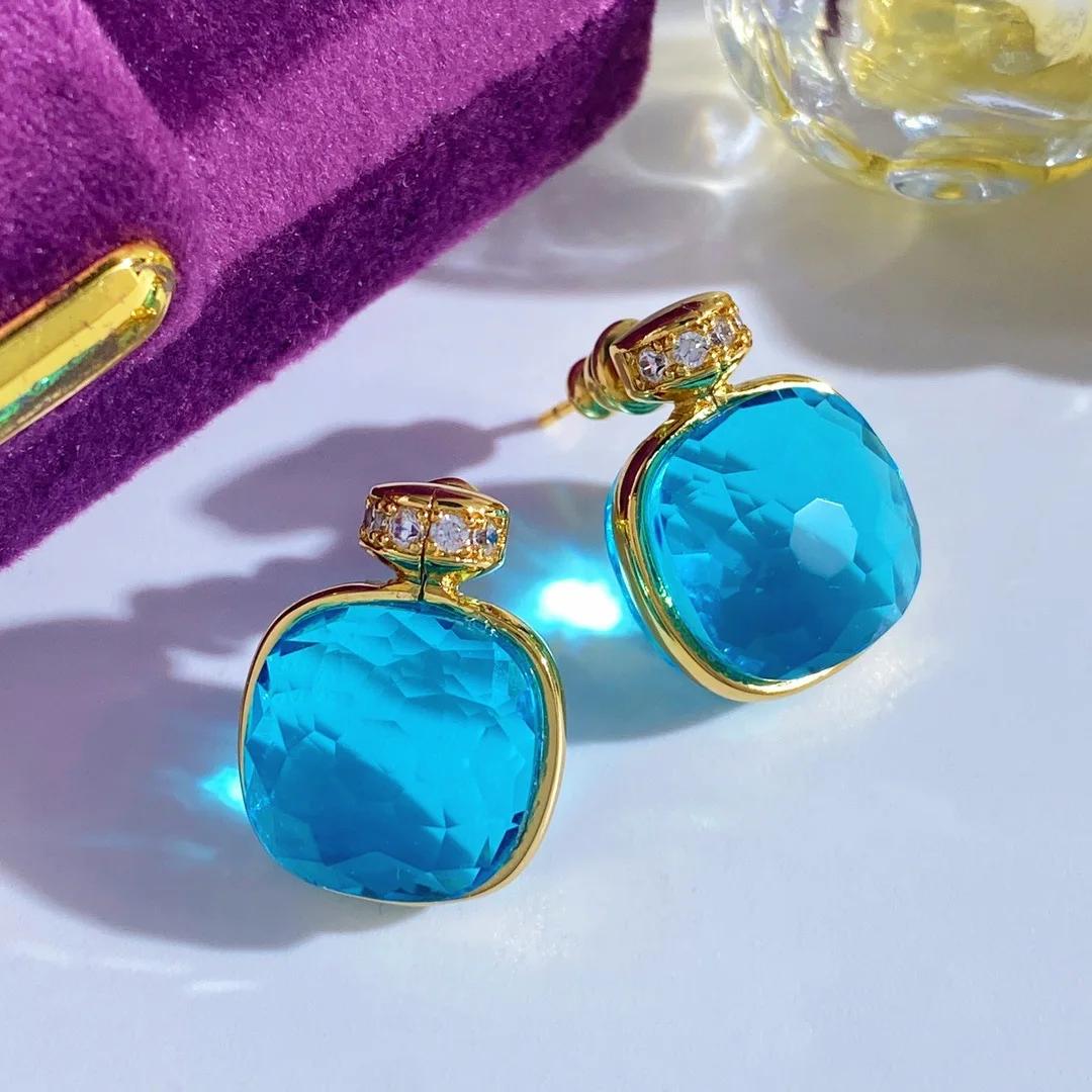 

Musla Design Високоякісні Сережки-гвоздики Канди Стиль 16 Кольорів Рожевий Білий Синій Зелений Чорний Жовтий Кришталеві Сережки Для Жінок Тонкі Прикраси мідний