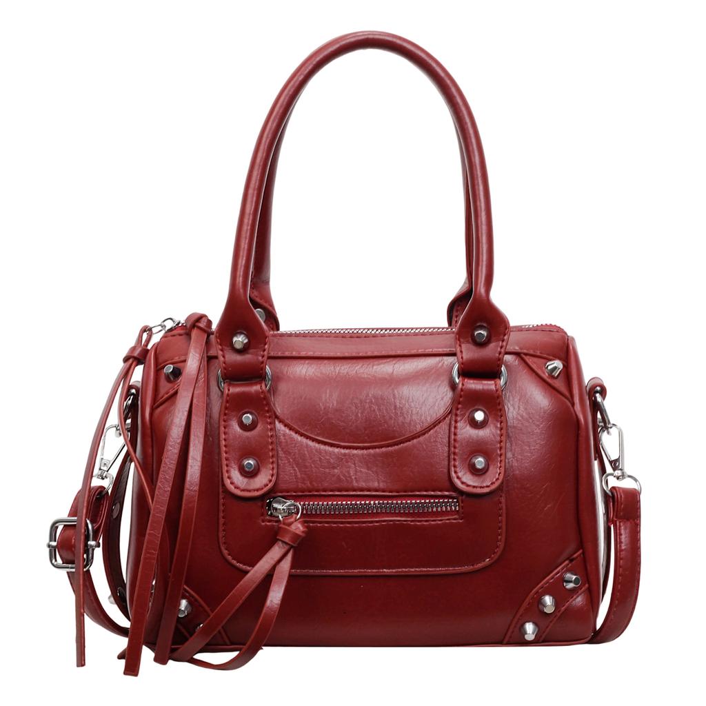 Borsa a Spalla Grande Capacità Monocolore Vintage