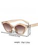 Geometric Cat Eye Sunglasses For Women Tortoiseshell Frame UV400 Protection Trendy Narrow Shades For Ladies Street Style KJ116