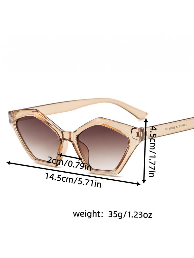 Geometric Cat Eye Sunglasses For Women Tortoiseshell Frame UV400 Protection Trendy Narrow Shades For Ladies Street Style KJ116