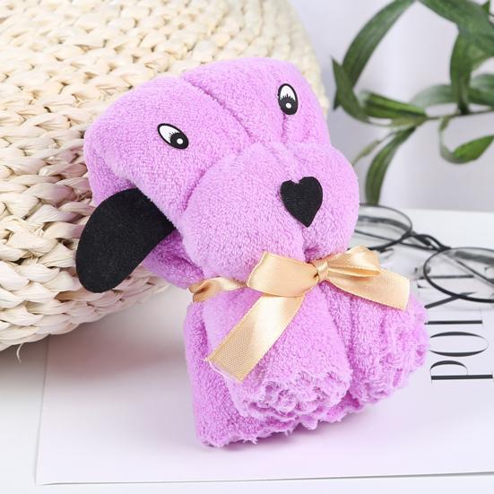 Hair Drying Towel Fluffy Reusable Puppy Shape Lovely Cartoon Coral Fleece Towel Wedding