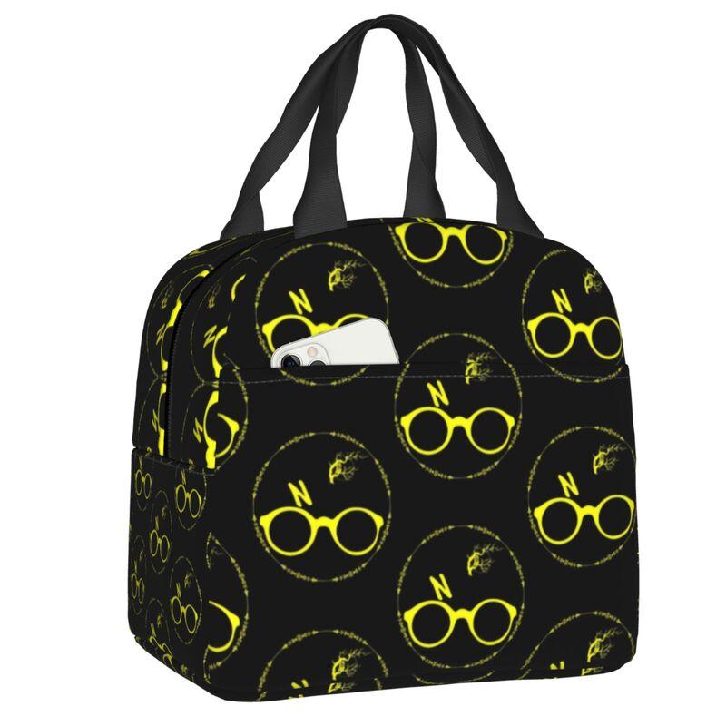 Custom Funny Glasses With Eye Test Chart Lunch Bag Women Optician Optometrist Warm Cooler Insulated Lunch Boxes for Adult Office