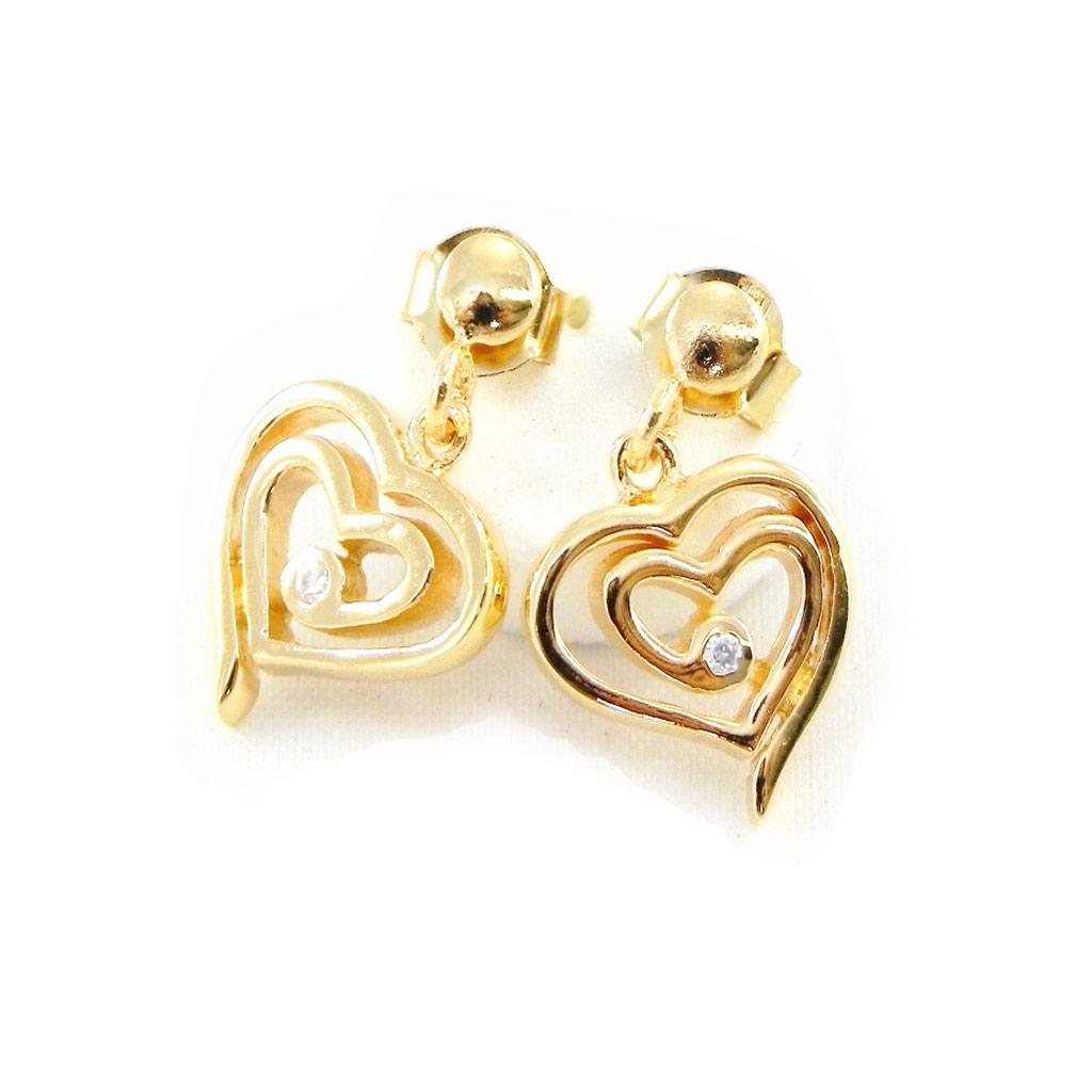 Les Trésors De Lily [G1997] - Gold Plated 'Love' Earrings