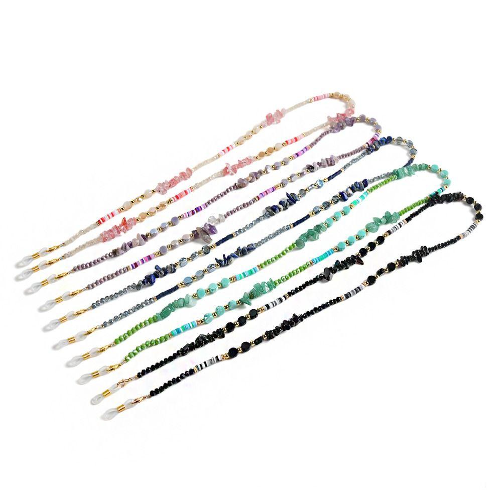 Crystal Eyeglass Holder Necklace Colorful Eyeglass Lanyard Beads Glasses Chain  Women Accessories