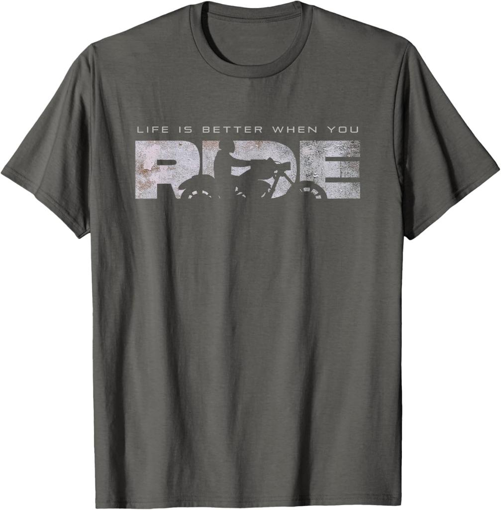 Motorcycle Life Is Better When You Ride Graphic TShirt Casual Unisexs Tee