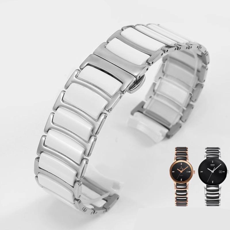 

Классический ремешок для часов Rado CENTRIX R30927722 Series Fine Steel Inter Ceramic Butterfly Buckle для женщин и мужчин, ремешок для часов 12 мм*16 мм 16 мм*20 мм 20-16mm серебро белый