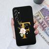 Phone Case For Samsung Galaxy A34 A33 A32 Elegant Rose Letter Soft Liquid Silicone Sqare Back Cover For Samsung A 34 33 32 Shell