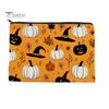 Festive Desktop Storage Bag Bag, with Halloween Pumpkin Ghost Print, Smooth Durable Zippered Case Zipper Canvas Makeup for Travel Cosmetic Organizer