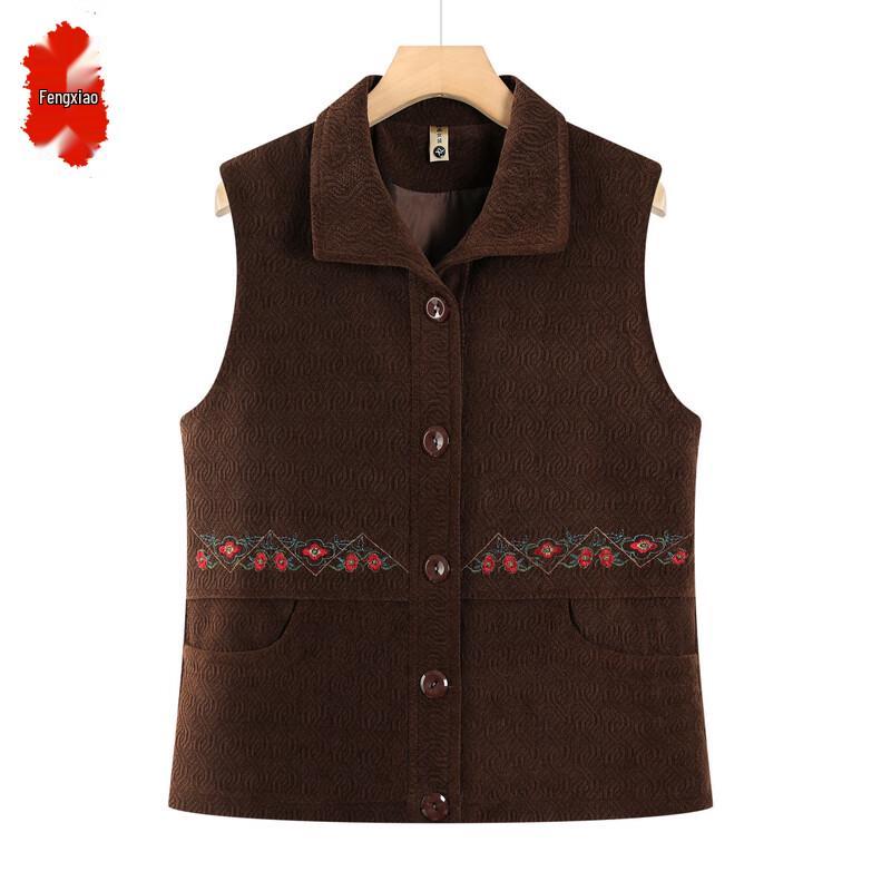 

Цветочный осенний жилет для пожилых женщин XL