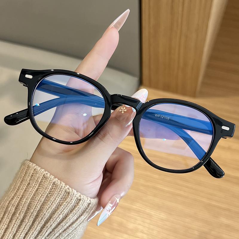 Minimalist High End Round Anti Blue Light Glasses Daily Commute Business Eyeglasses Frame Blue Light Blocking Computer Glasses