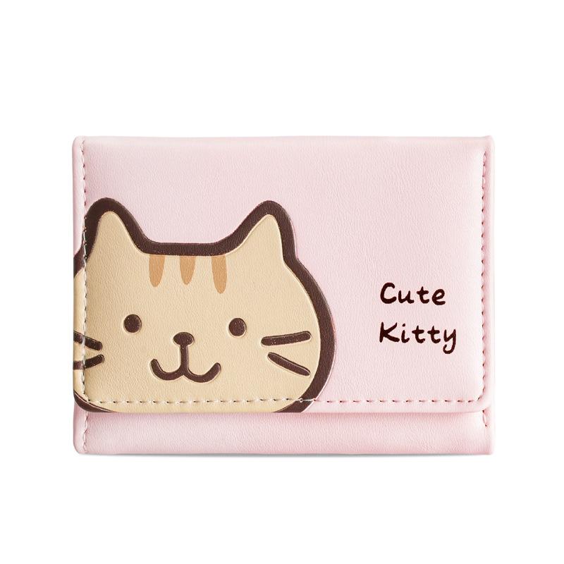 Конфетные цвета Маленькие кошельки Кошелек для мелочи из ПУ кожи Держатель для карт для женщин Мини-кошельки Короткие кошельки для женщин Однотонные кошельки розовый