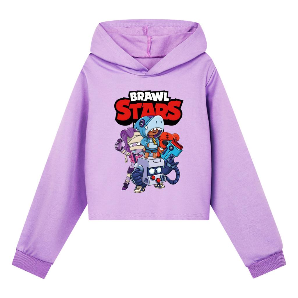 

4093 Детские Девочки Brawl Stars С принтом Модные Повседневные Худи с Длинным Рукавом 110cm фиолетовый