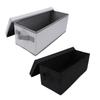 2PCS CD Storage Box with Lid Foldable High Capacity Stackable DVD Holder Case for Desktop Gray White+Black