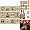 Halloween Vintage Bottle Stickers With Pumpkin Head Decor For Party Venue Decoration