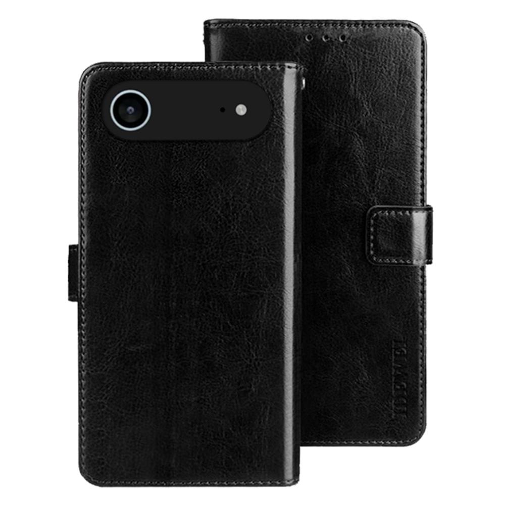IDEWEI For iPhone 17 Air Stand Case Crazy Horse Texture Leather Phone Cover