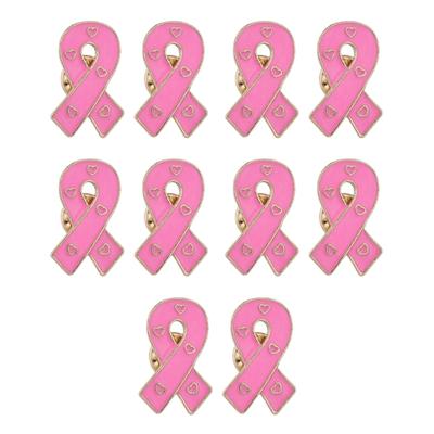 10Pcs Cancer Awareness Ribbon Brooch Pins For Women Healthcare Workers Decorative Lapel Pin For Clothing Embellishments
