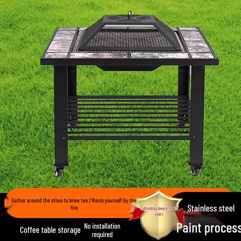 Beifu Outdoor Fire Pit Tea & BBQ Grill Set