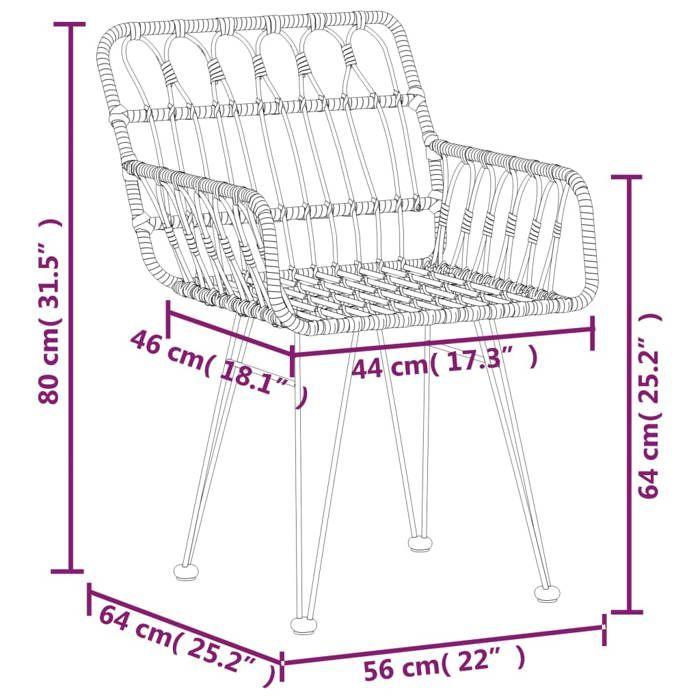 VidaXL 7-piece Garden Dining Set Woven Resin, Patio Set, Garden Bistro Set, Dining Set 3157849