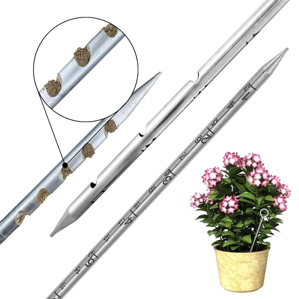 10 Inches Soil Sampler Probe Circular Handle Easy to Use Portable Stainless Steel Soil Probe for Plants Garden Farm