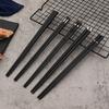 1 Set Schwarze Legierung Essstäbchen Set Koreanisches Essen Sushi Stäbchen Essstäbchen Wiederverwendbar Rutschfest Essstäbchen Party Zuhause Essstäbchen