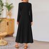 Women Solid-color Long-sleeved Comfortable Loose Dress, Elegant Dress