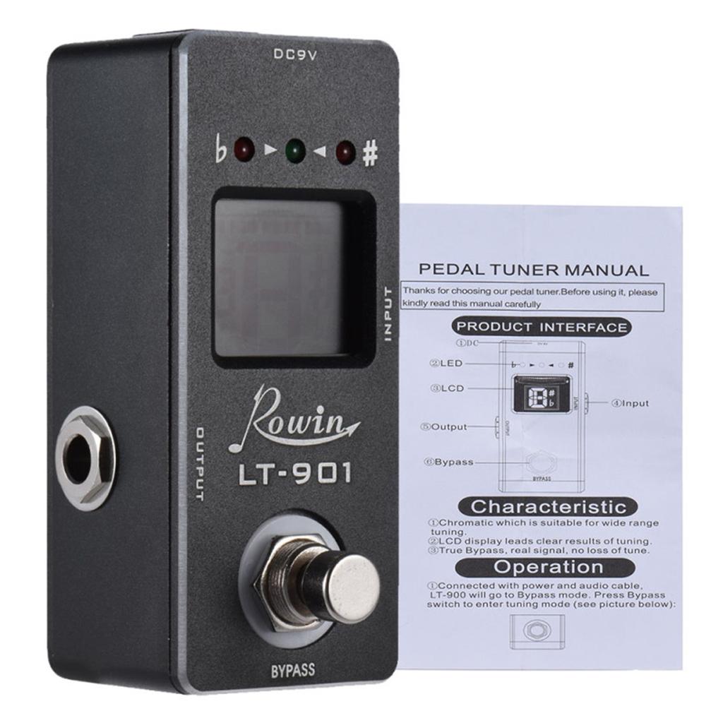 LT-901 Mini Chromatic Guitar Tuner Pedal Effect 12-tone Equal Temperament Foot Tuner LCD True Bypass Guitar Accessories