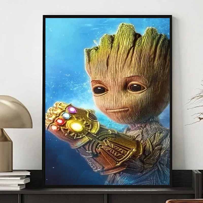 Disney Diamond painted Groot Infinity Gauntlet Creative Fan Art Illustration 5D DIY RhinestoneandDiamondEmbroiderycrossstitchHomeandWeddingDecorations