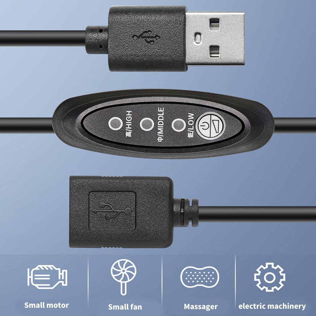 Fan Speed Controller Cable Power Adapter USB 5V 3 Speed Adjustable USB Fan Adapter Connector Cable for Desk Fan Blower