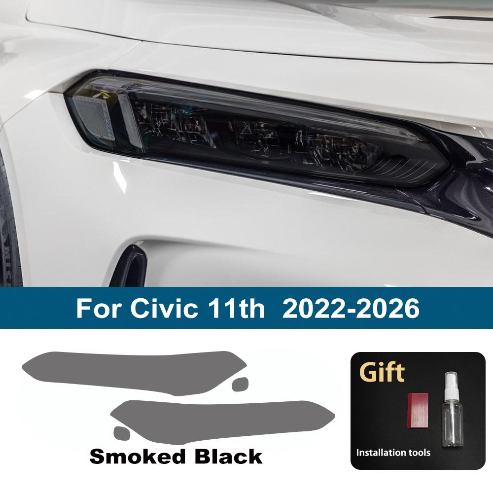 For Honda CR-V/HR-V/Vezel/Civic/Accord/Fit/Jazz/Pilot TPU Headlight Protective Film Smoke Black Anti-Scratch Vinyl Wrap Cover