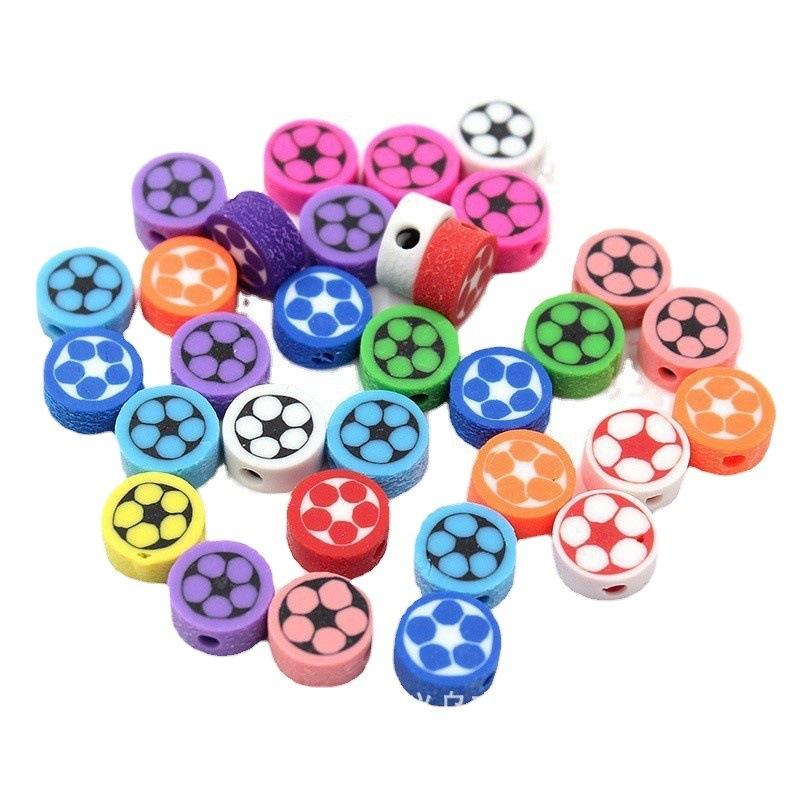 Diy Jewelry Accessories Soft Pottery Beads Yellow Baseball Beads Loose Beads Handmade Diy Material Bracelet Necklace
