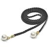 Women Belt Casual Pearl Buckle Decor Woven Thin Waist Rope with Dress 140cm Fashion Accessories for Ladies