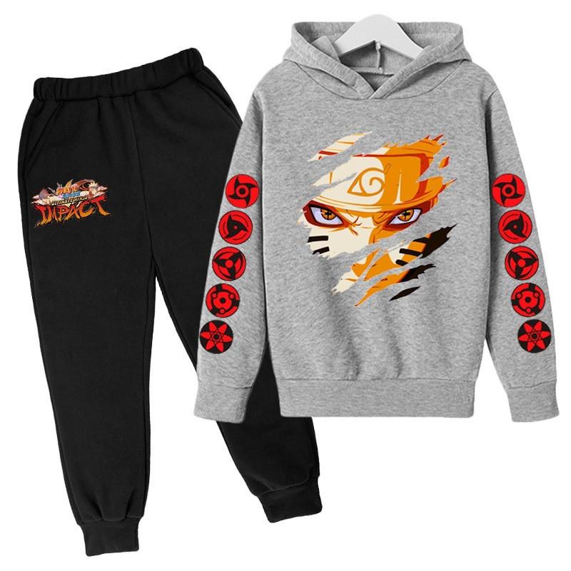 Kids Hoodie Set 2-Piece Casual Sport Outfit Boys Girls Ninja Themed