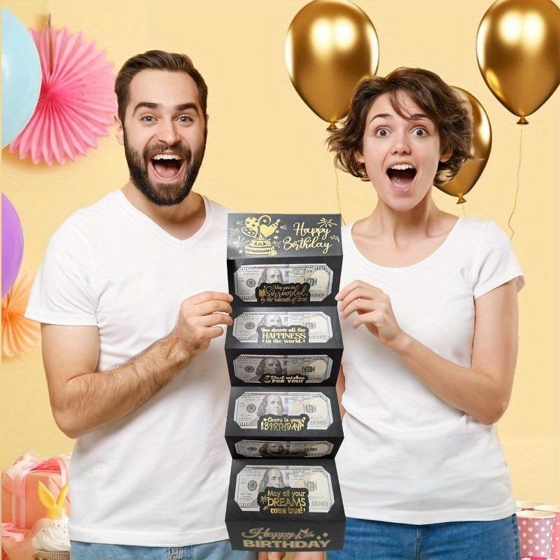 A Surprise Birthday Gift Box with Cash Envelope, Featuring 6 Slots - Festive Wallet Suitable for Any Birthday Celebration, Cash Gift Display