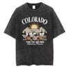 Cotton Washed T-Shirts All-Math Loose O-Neck Tees Butterfly Half Color Half Black and White Print Tops Summer Clothes