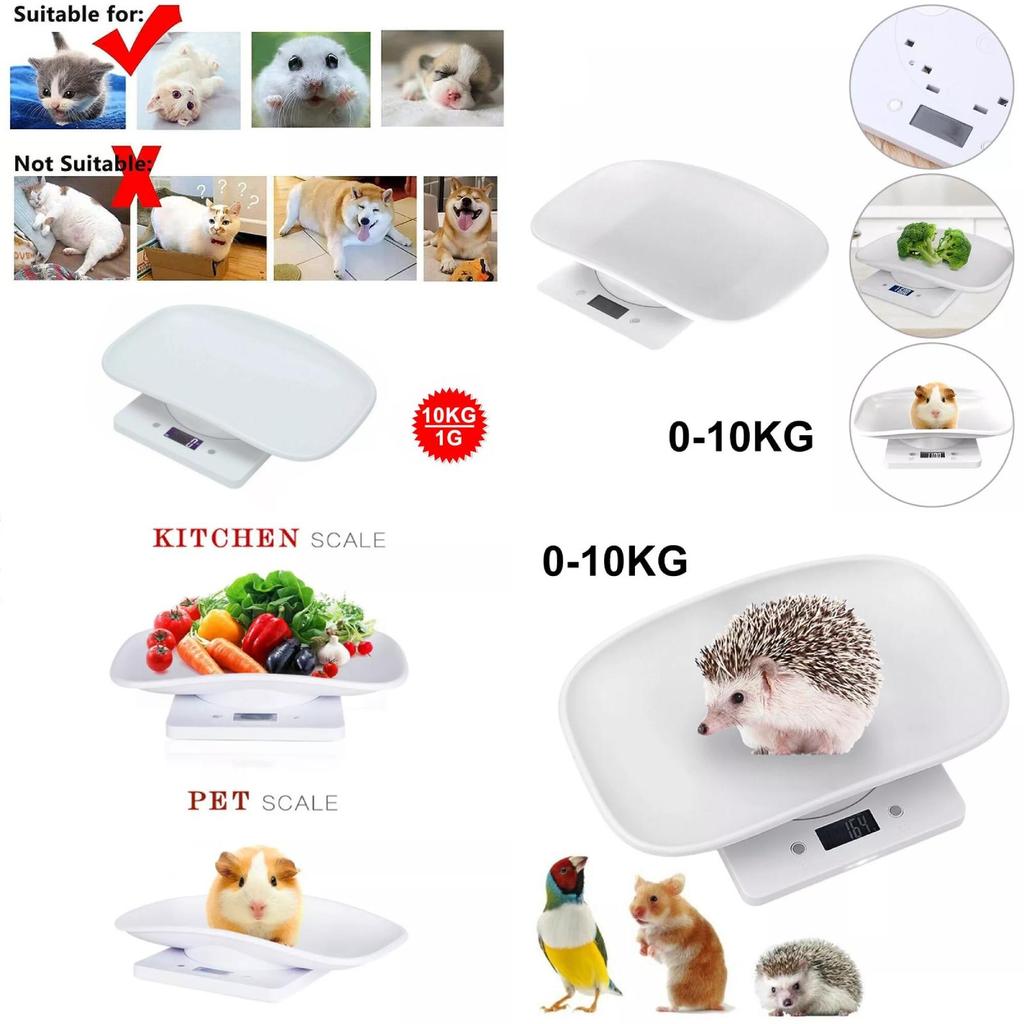 Accurate 10kg Electronic Pet Weighing Scale With Tray For Cats And Small Dogs