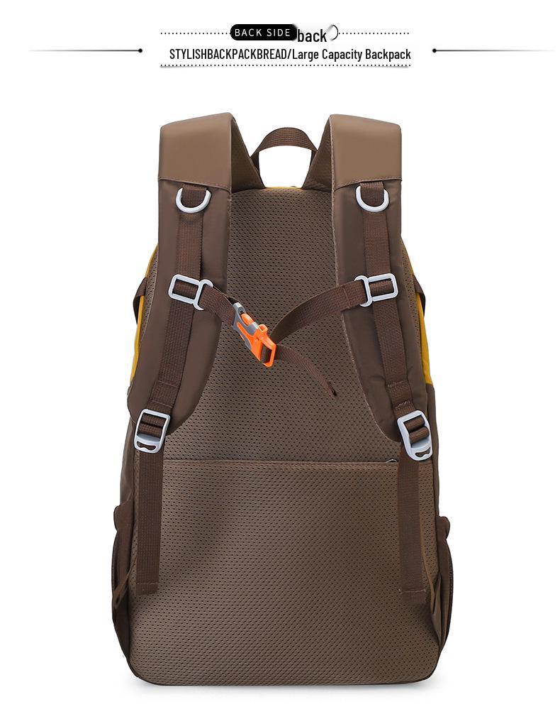 Large Capacity Camel-Style Backpack: Outdoor Travel & School with Spine Protection