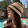 Colorful Knitted Bucket Hat Stripe Fisherman Hat Elegant Sunshade Basin Cap  Spring