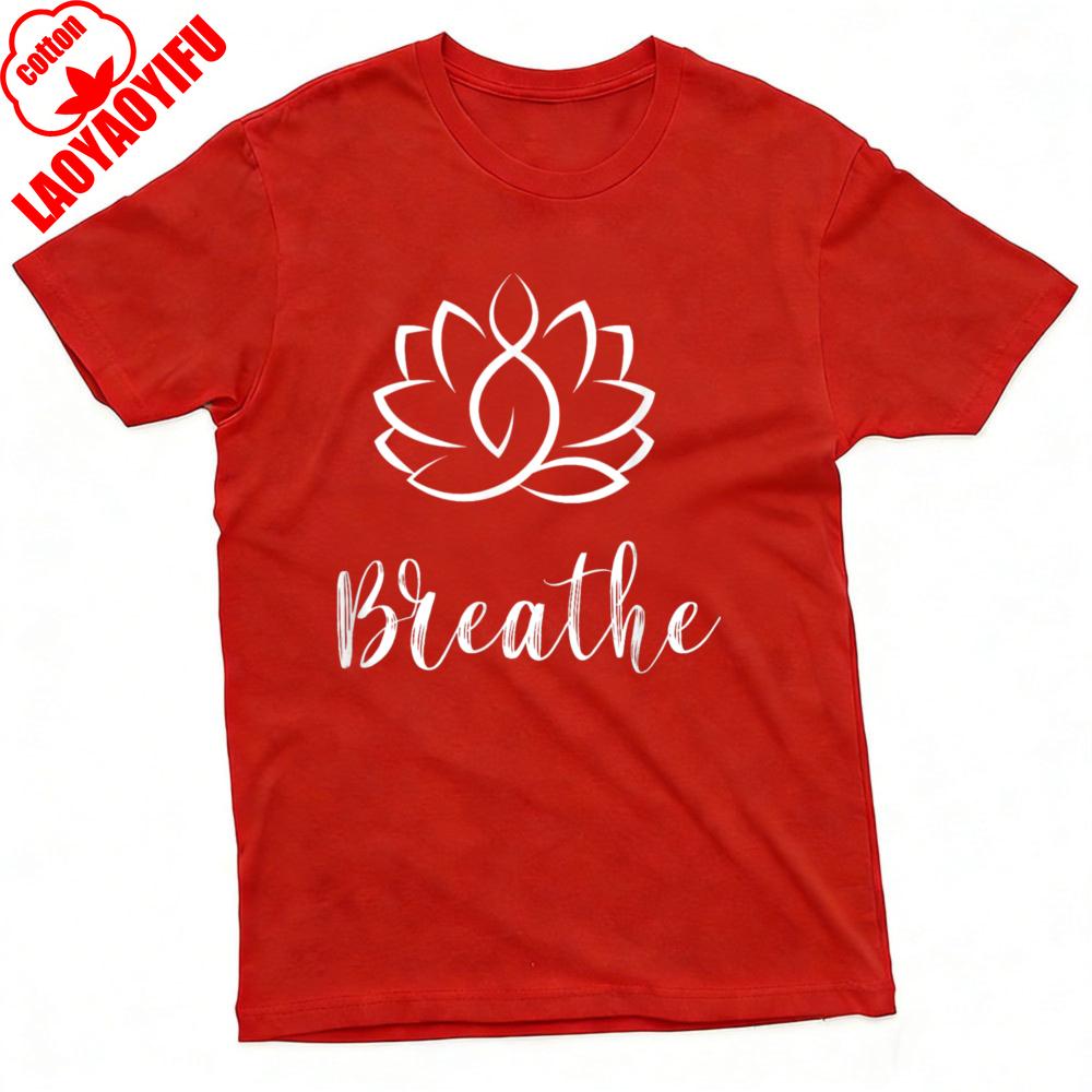 Lotus Flower Breathe Summer Men TShirt Yoga Style Casual Wear for Relaxation and Meditation Ideal Gift for Him Clothes