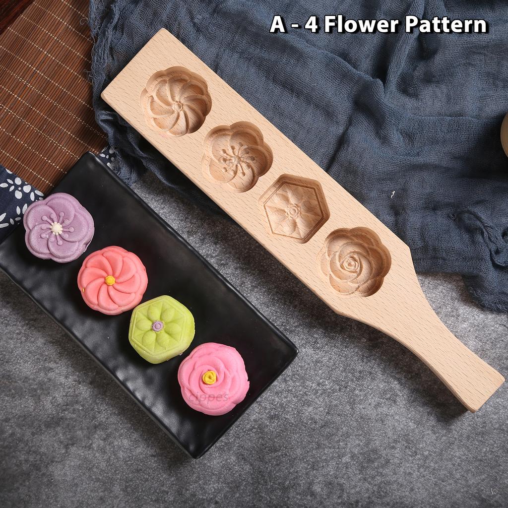 Wooden Cookie Molds for Baking, Moon Cake Molder, Cookie Stamps Cutter Mould for Mid-autumn Festival, for Muffin, Chocolate Mold