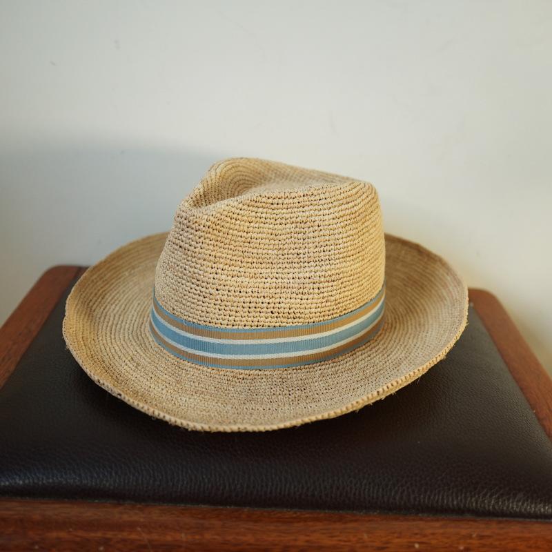 

Шляпа-цилиндр P S Danjianji из плетеной рафии, одинаковая для мужчин и женщин, для летней защиты от солнца и тени, соломенная шляпа для отпуска, повседневная