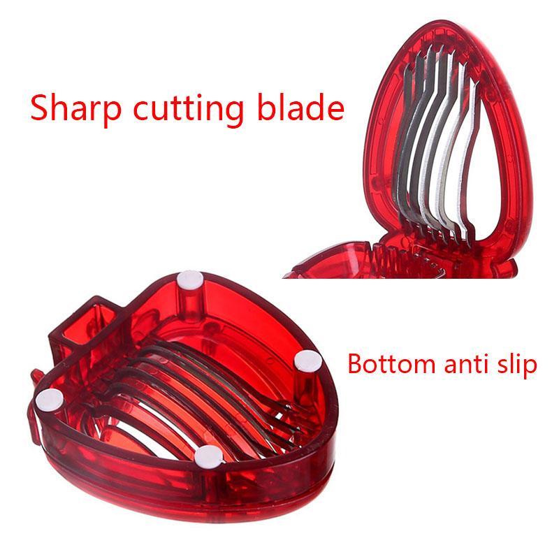 Strawberry-Shaped Plastic Slicer for Easy Fruit Preparation