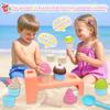 Eisständer Ice Cream Sand Toy Set, Kids Beach Toys for Ages 3+, Outdoor Role Play with Shovel, Cones & Cake Molds