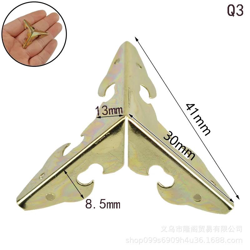 20Pack Furniture Antique Bronze Triangle Edge Metal Corner Guard for Storage Box Jewelry Case Cabinet Coffee Table Wooden Chest
