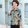 Silk Seven-Sleeve Shirt for Middle-Aged and Elderly Women - Plus Size Summer Fashion