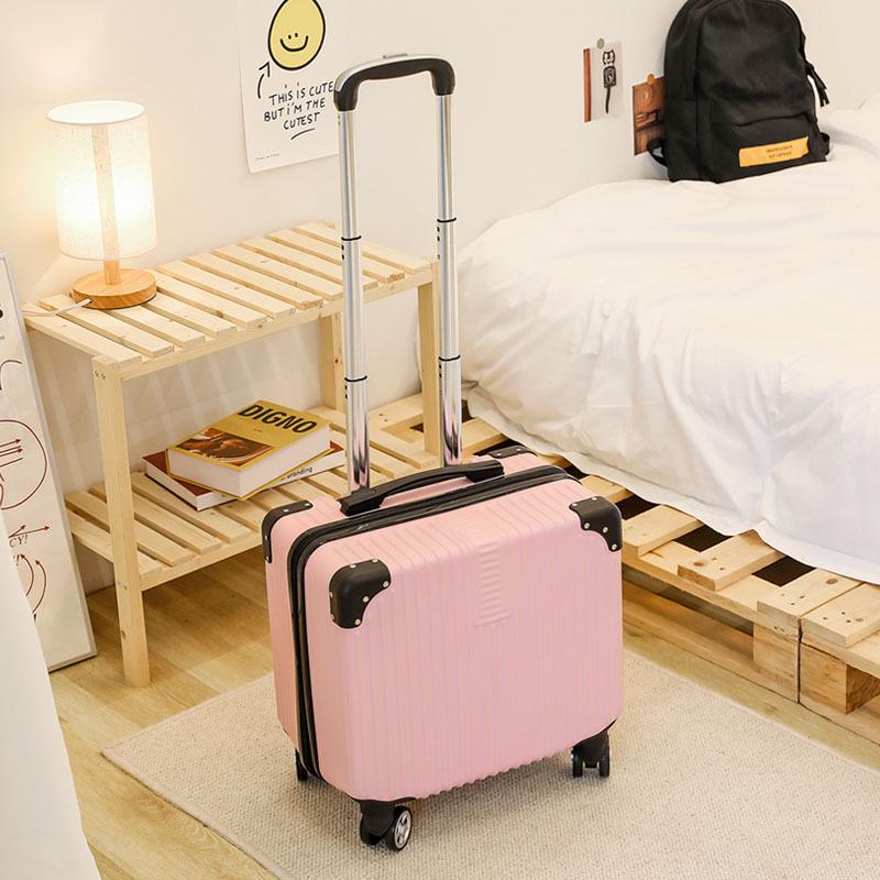 18-Inch Silent Spinner Carry-On Suitcase with Telescopic Handle and Password Lock