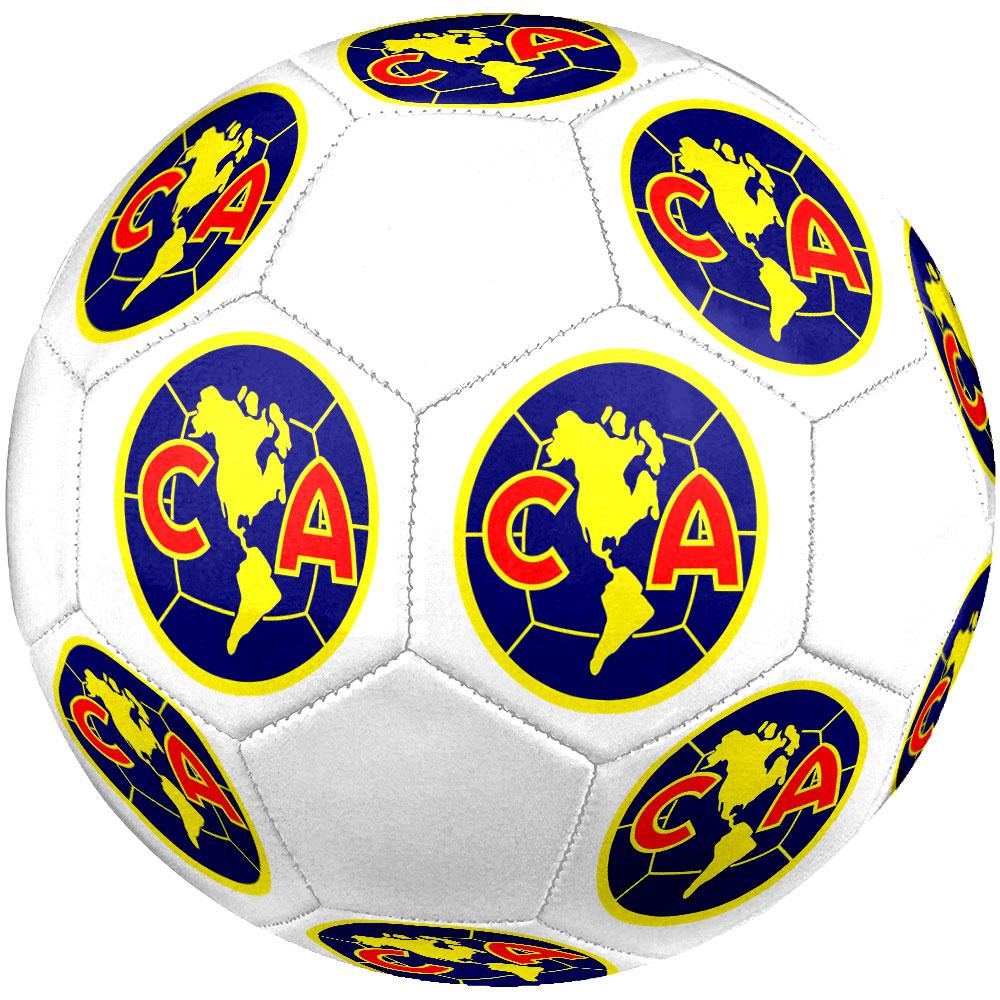 Club America Size 5 Soccer Ball, Machine-Stitched PVC, Durable & High Bounce, All Ages Fit, Fan Merchandise, Matches & Outdoor Use.
