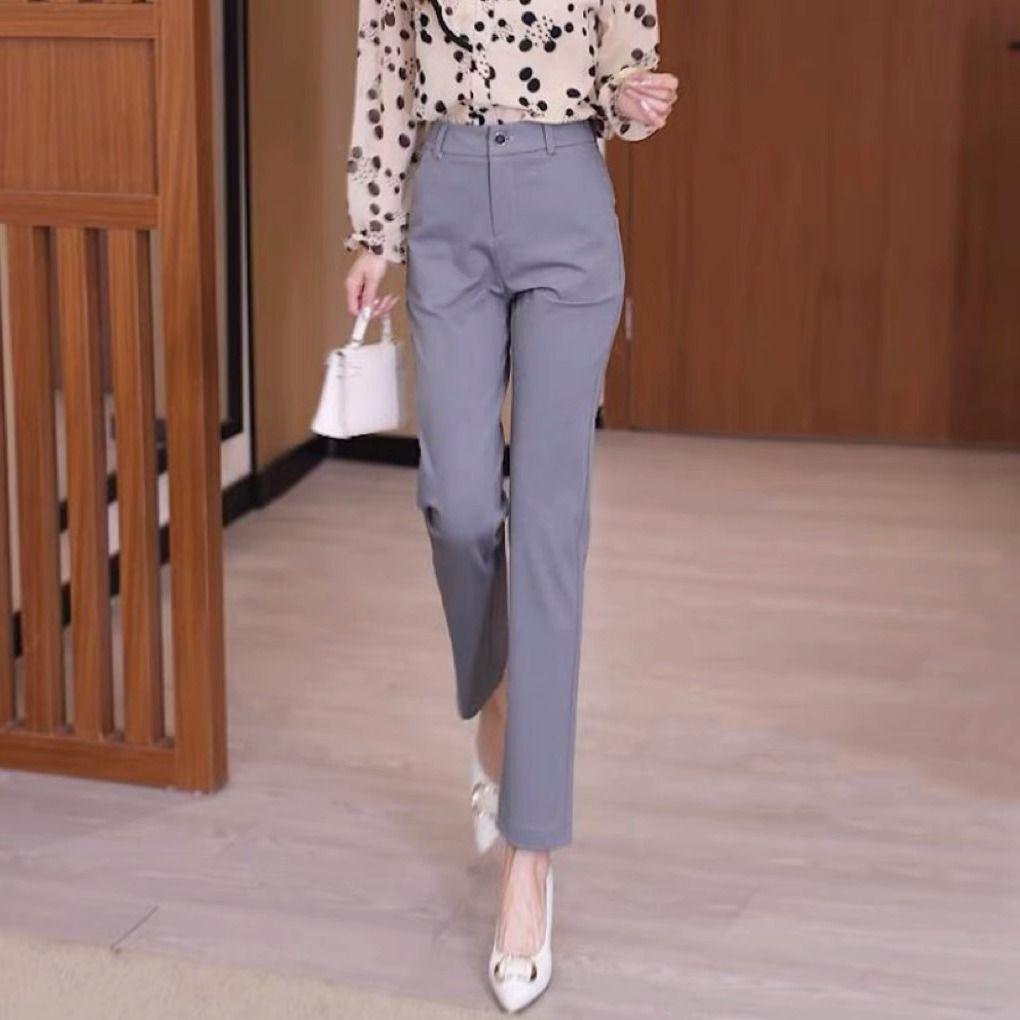 

2026 High-Waisted Slimming Straight-Leg Suit Pants for Women: Versatile and Stylish for Spring/Autumn Size 29, 2-foot 2-inch waist