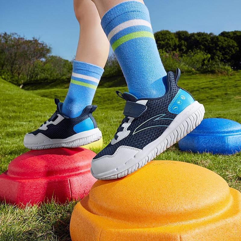 Anta Kids Vitality Comfortable Versatile Lightweight Shock Absorbing Breathable Low Top Running Shoes Kids sneaker Deep-Navy-Blue A12439967-8